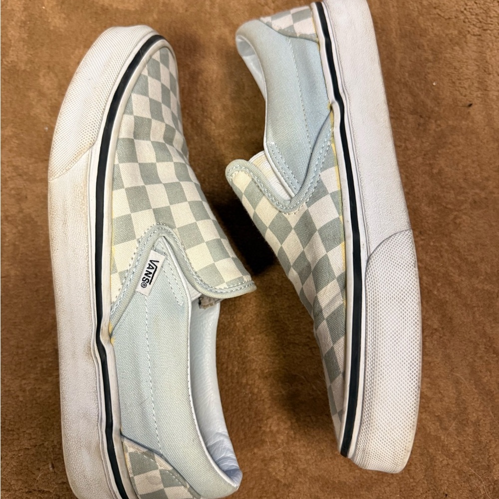 Vans Classic Slip-On in Baby Blue Checkerboard